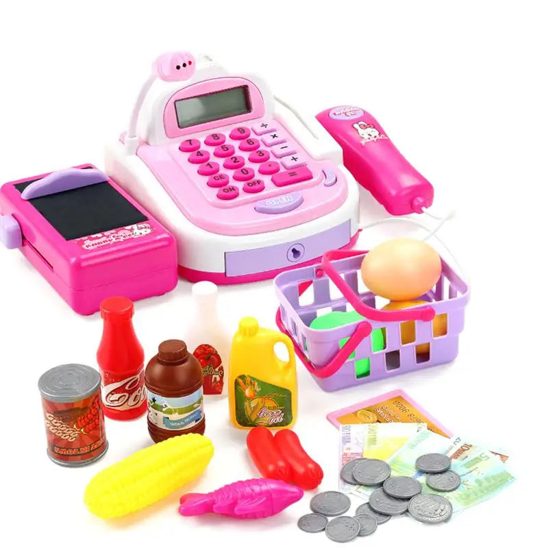 

Baby Pretend Play Electronic Cash Register Kits Set Realistic Actions Sounds with Mic Tool Education Role Play Toy (Standard)