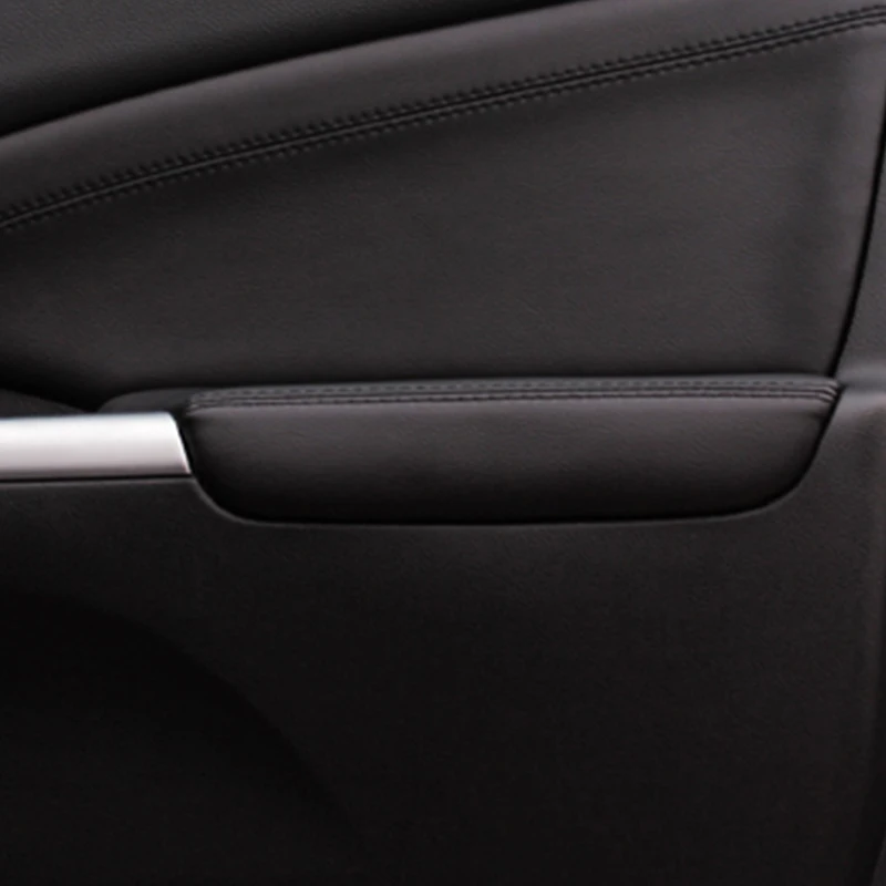 Мягкий кожаный подлокотник для автомобильной двери, панель для Honda CRV 2012 2013, внутренний подлокотник для двери CRV - Название цвета: All Black