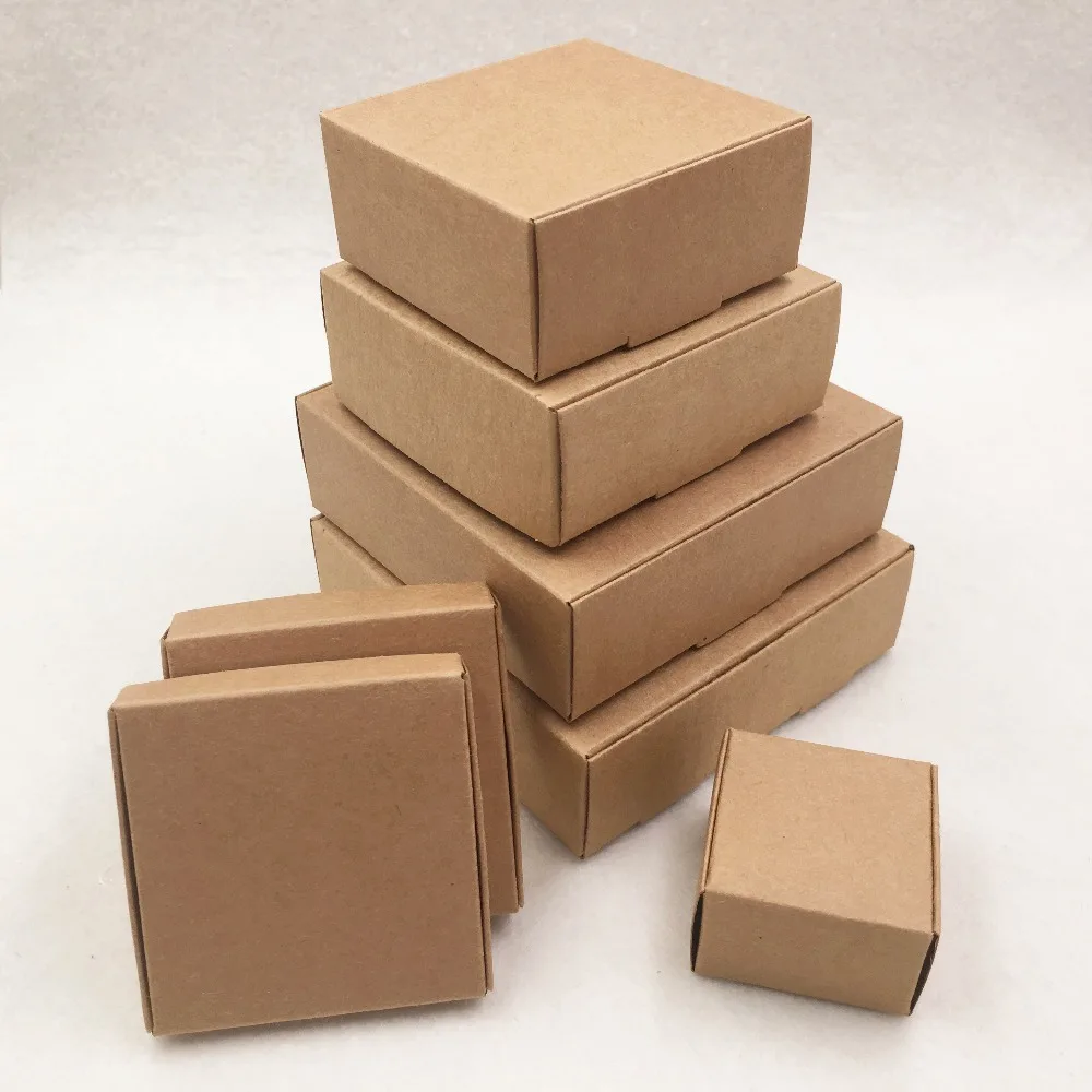 50 шт., много размеров, милая квадратная крафт-упаковка, коробка для свадебной вечеринки, принадлежности для мыла, шоколада, конфет ручной работы, коробка для хранения