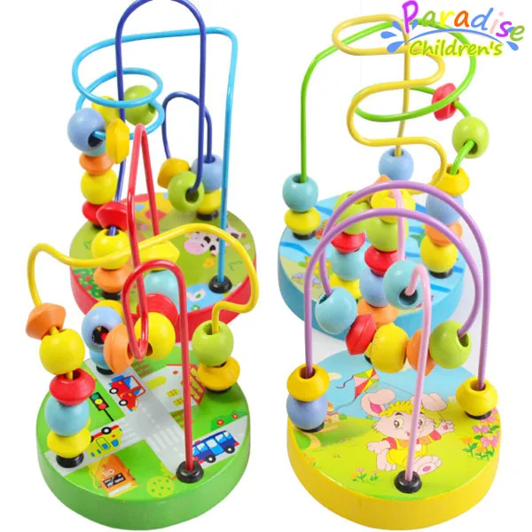 13*9CM Child Wooden  Toys For Children  Educational Toys Beaded Stiring Mini Games Early Childhood  Toys-A