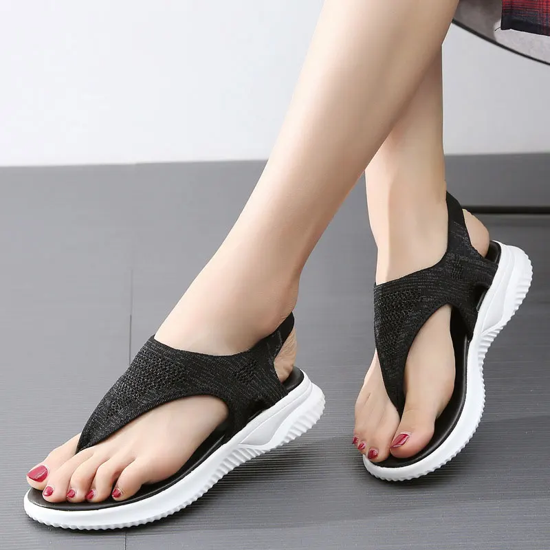 

New Classics sandals female summer 2019 new Platform flip-flops casual simple soft bottom flying mesh women's shoes