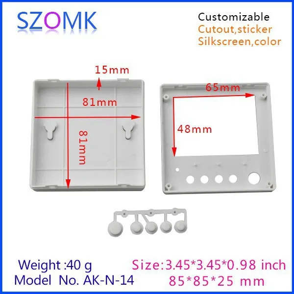Горячая abs электронный корпус коробка для lcd(1 шт) 85*85*25 мм abs проект коробка электронные пластиковые коробки, пластиковый корпус