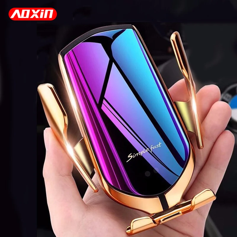 

AOXIN 10W Qi Wireless Charger Car Phone Holder For iPhone Xs Max XR X 8 Plus Samsung S9 S10 Plus Fast Wireless Charging Holder