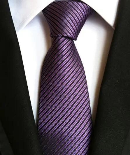 8 см Модный классический мужской галстук в полоску фиолетовый белый синий черный розовый Лавандовый жаккардовый тканый галстук из шелка галстук в горошек - Цвет: LUC-86
