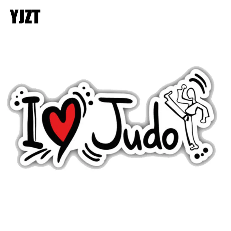 YJZT 12 7 см * 5 8 мультфильм I Love Judo украшение окна ПВХ стикер автомобиля 11 00310|Наклейки