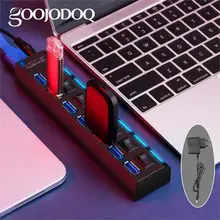 Usb-хаб 3,0 высокое Скорость 4 7 Порты и разъёмы USB 3,0 концентратор с ЕС/США Мощность адаптер Мульти USB разветвитель ВКЛ/ВЫКЛ для ноутбука MacBook