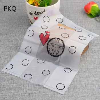 

20x30cm Red Heart Transparent gift tote packaging bags with hand, clear Plastic handbag,Small Gift cosmetic bag