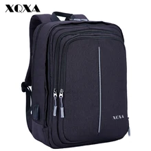 XQXA Men Laptop Backpack 15.6 17.3 Inch Anti-theft USB Charging Travel Backpack for Man Casaul Daypack Mochila Rucksack Black