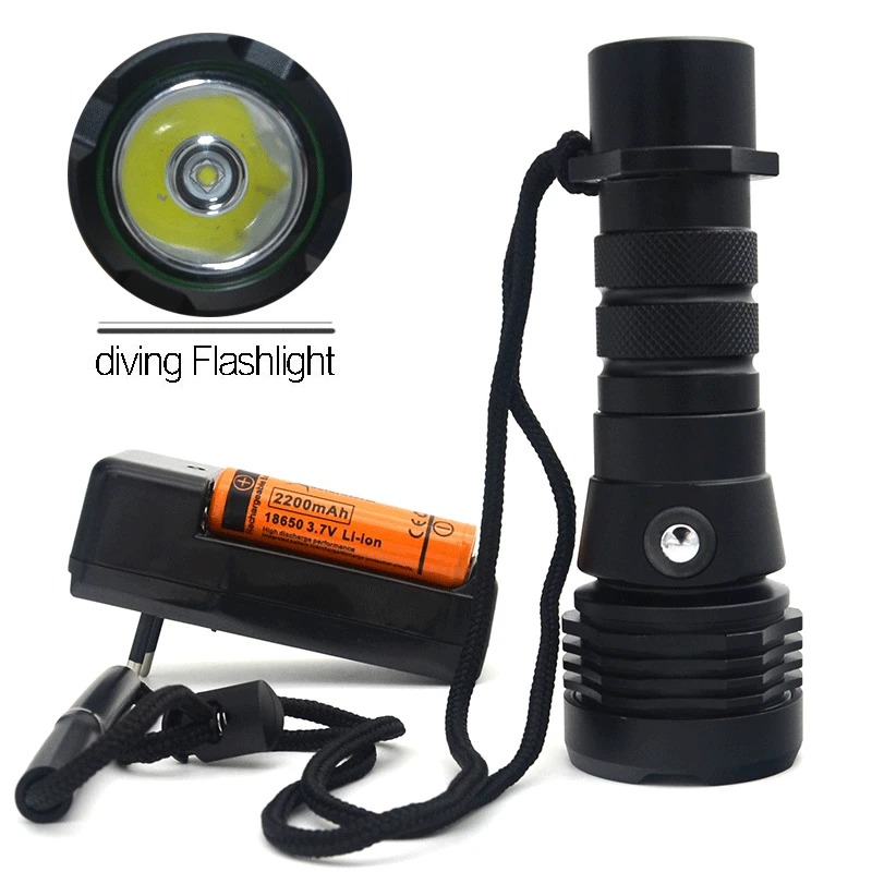 

New XM-L2 LED Torch Diving Flashlight Underwater 100m White Flash Light LED Torch Lamp