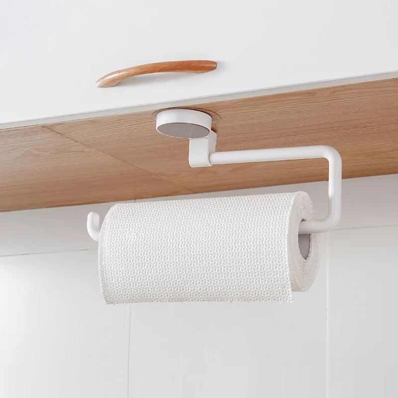

Suction Wall Kitchen Paper Holder Punch Free for Bathroom Kitchen Hanging Towel Plastic Wrap and Daily Supplies