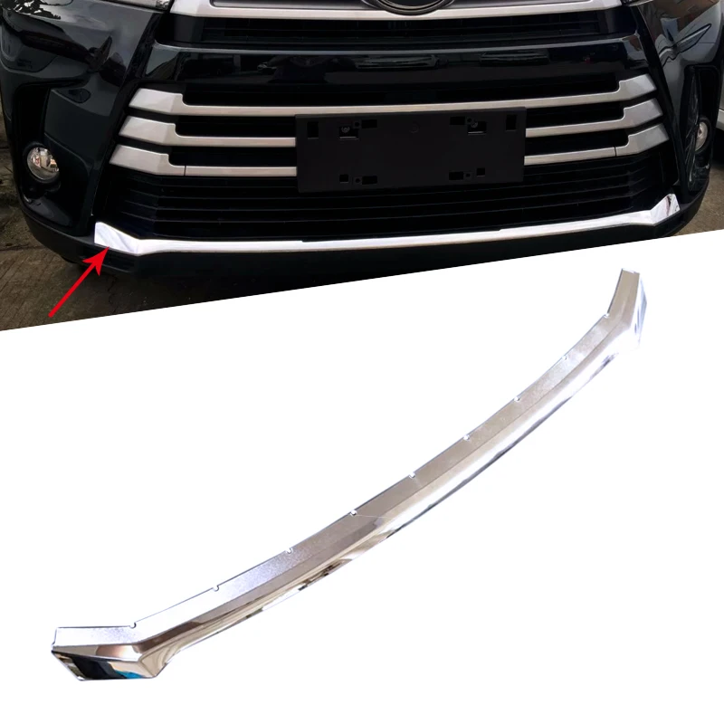 Хромированная передняя нижняя решетка бампера нижняя крышка защитная полоса отделка аксессуар для автомобиля Стайлинг для Toyota Highlander