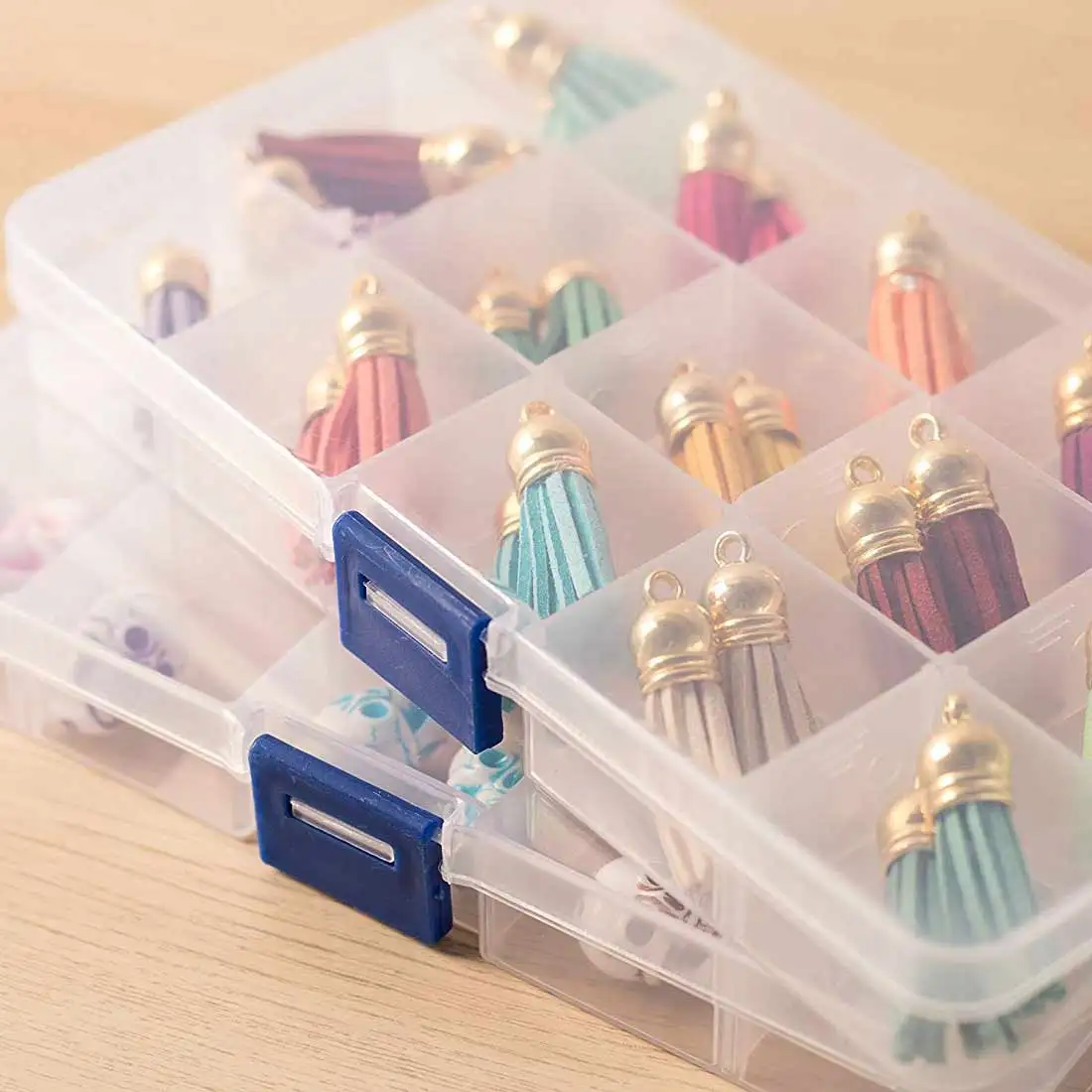 

Grid Adjustable Transparent Plastic Storage Box Small Parts Jewelry Tool Box Beads Earrings Small Items Beads Pill Storage Box