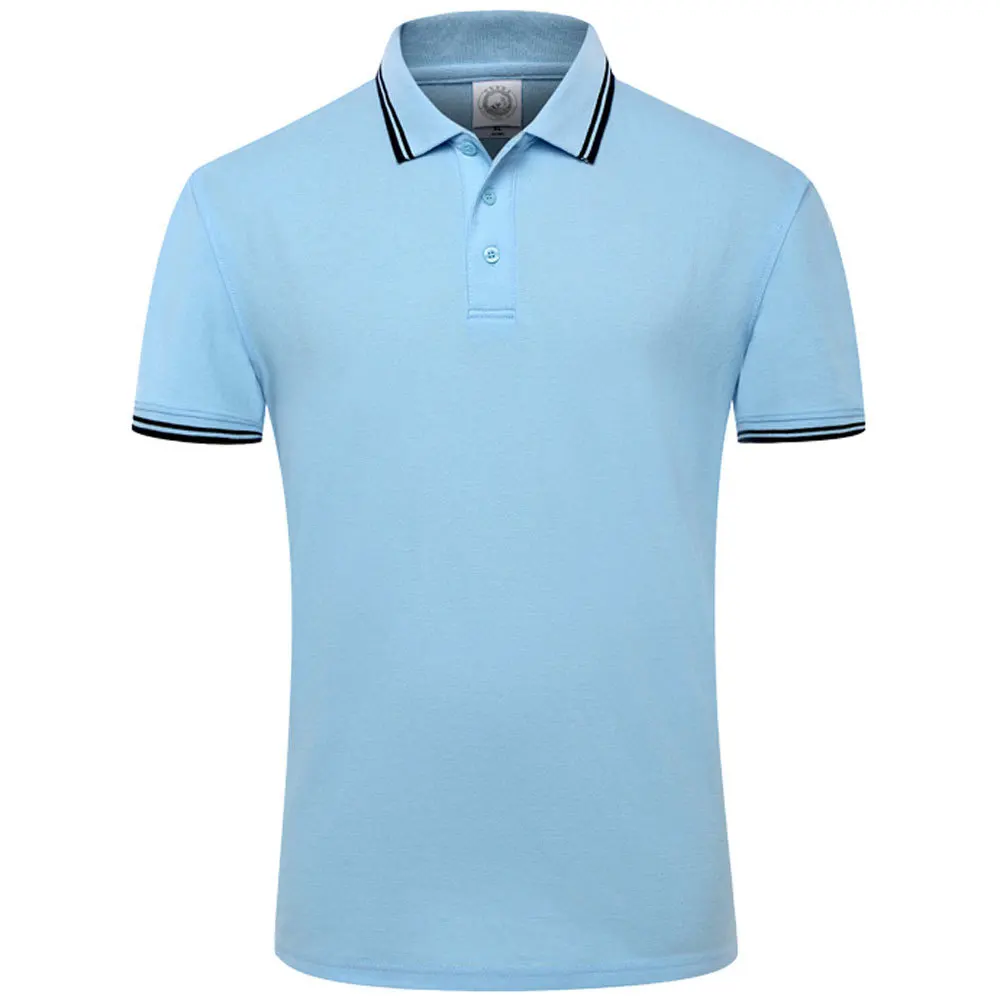 Men's Polo Shirt Plus Size XS-3XL Brand New High Quality Men Cotton Short Sleeve shirt Brands jerseys Summer Mens polo Shirts - Цвет: Небесно-голубой