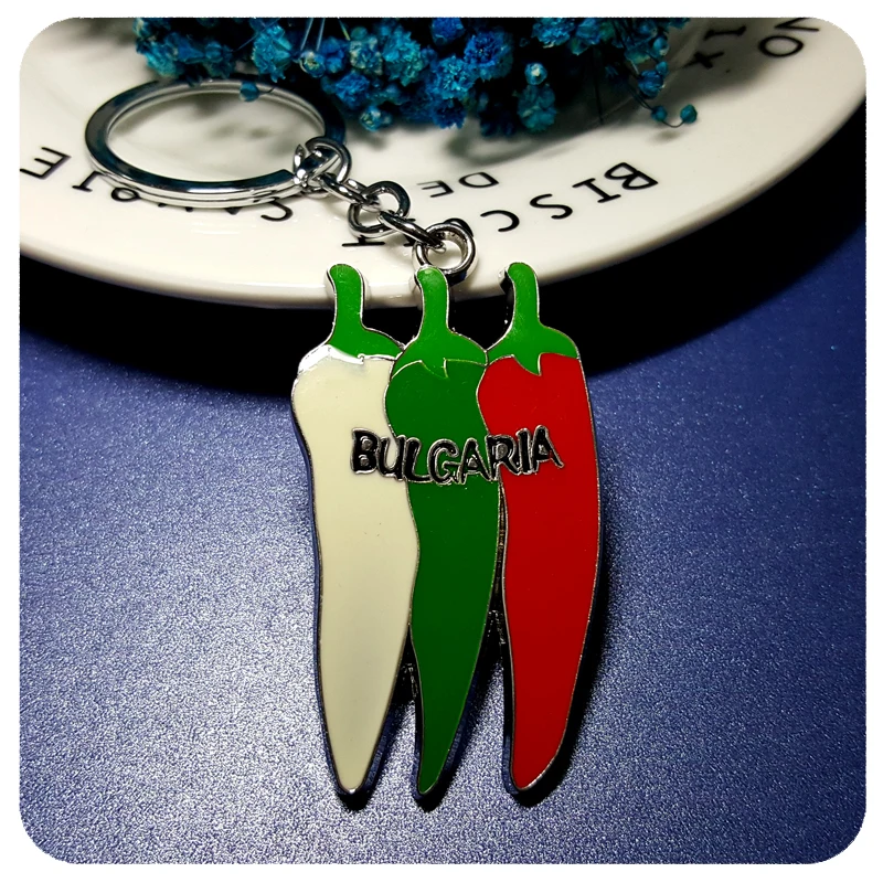 

Exotic Cultures Gift Tourists Souvenir Whosale "BULGARIA" Chilli Key Chain