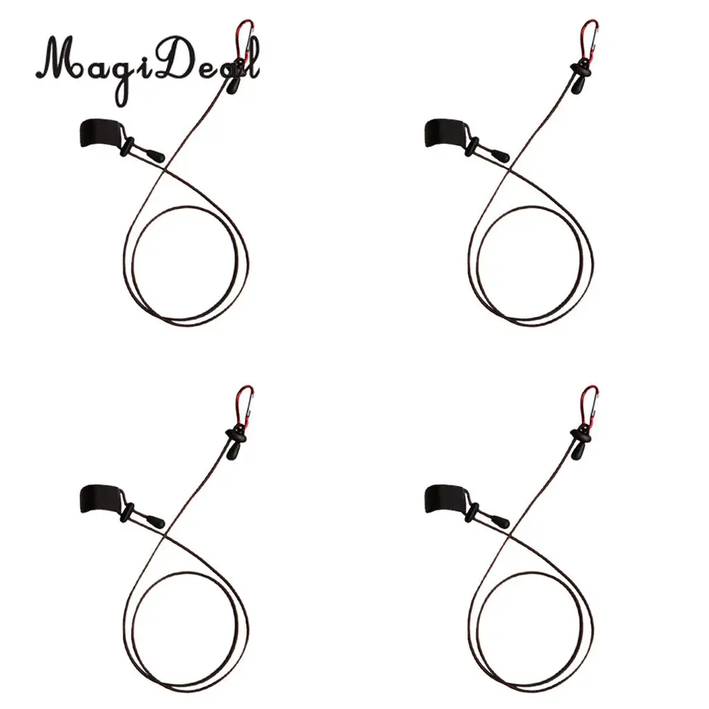 MagiDeal 4Pcs 107cm Elastic Kayak Paddle Leash Fishing Rod Holder Safety Lanyard Tether for Small Boat Canoeing Water Sport Acce