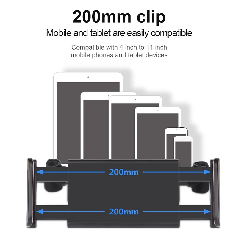 JEREFISH 4-11 дюймов заднее сиденье Автомобильный Держатель Выдвижной вращающийся Автомобильный держатель для телефона Подставка для планшета кронштейн для подголовника автомобиля