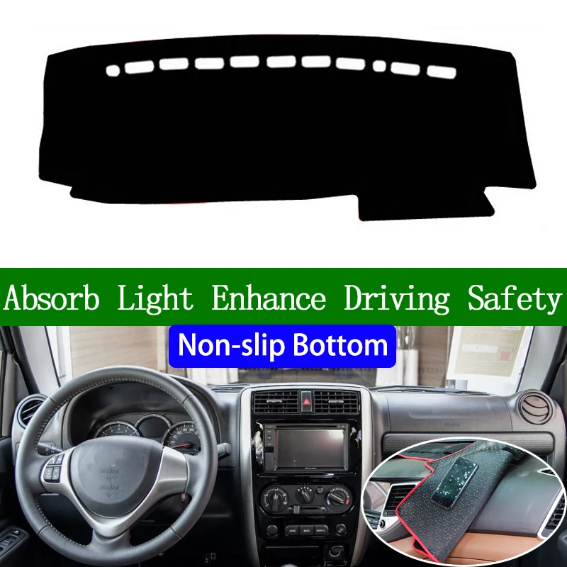 

For SUZUKI JIMNY 2007 2008 2009 2010 2011 2012 2013-2015 Non-slip Bottom Dashboard Cover Car Stickers Interior Car Accessories