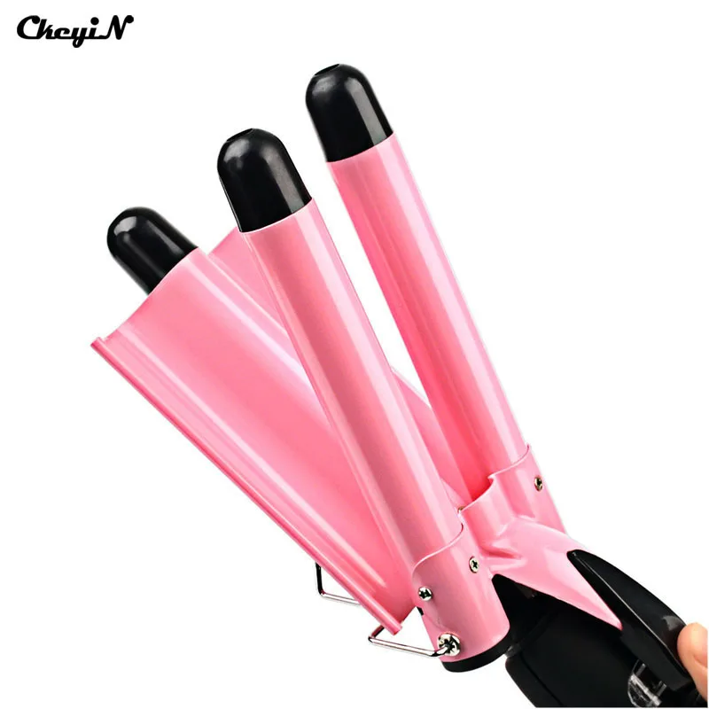 

Professional Hair Curling Iron Waver Roller Wand LCD Display Ceramic Triple Barrels Deep Hair Curler Wave Curly Styling Tools