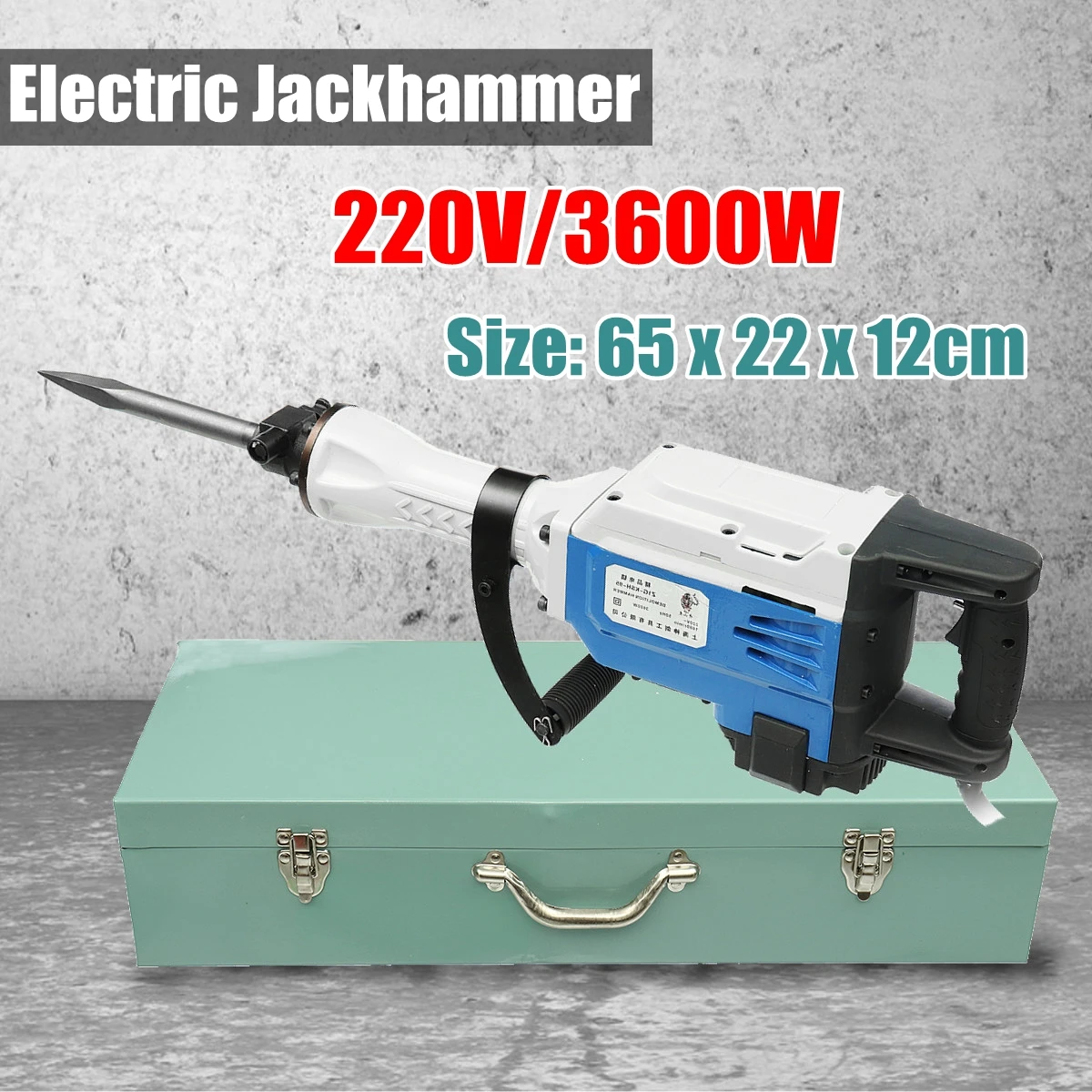 

220V 3600W Electric Commercial Jackhammer Demolition Jack Hammer Tool