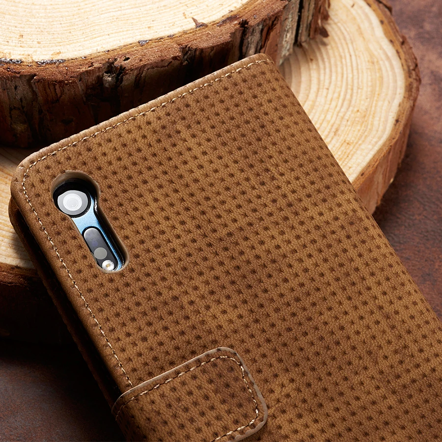 Hot Retro Mesh Luxury PU Leather Breathable Case for Sony Xz X Compact Capa Coque Magnetic Flip Stent Card Slot Wallet Cover