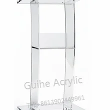 Lectern Podium Pulpits GUIHEYUN Acrylic Clear Single-Shelf And