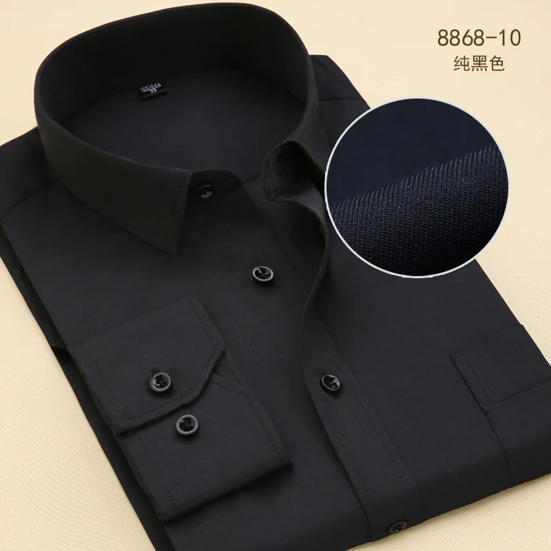 Осенняя брендовая мужская рубашка в полоску, деловая официальная рубашка с длинным рукавом, мужские рубашки для офиса размера плюс, мужские топы 7XL - Цвет: 8868-10