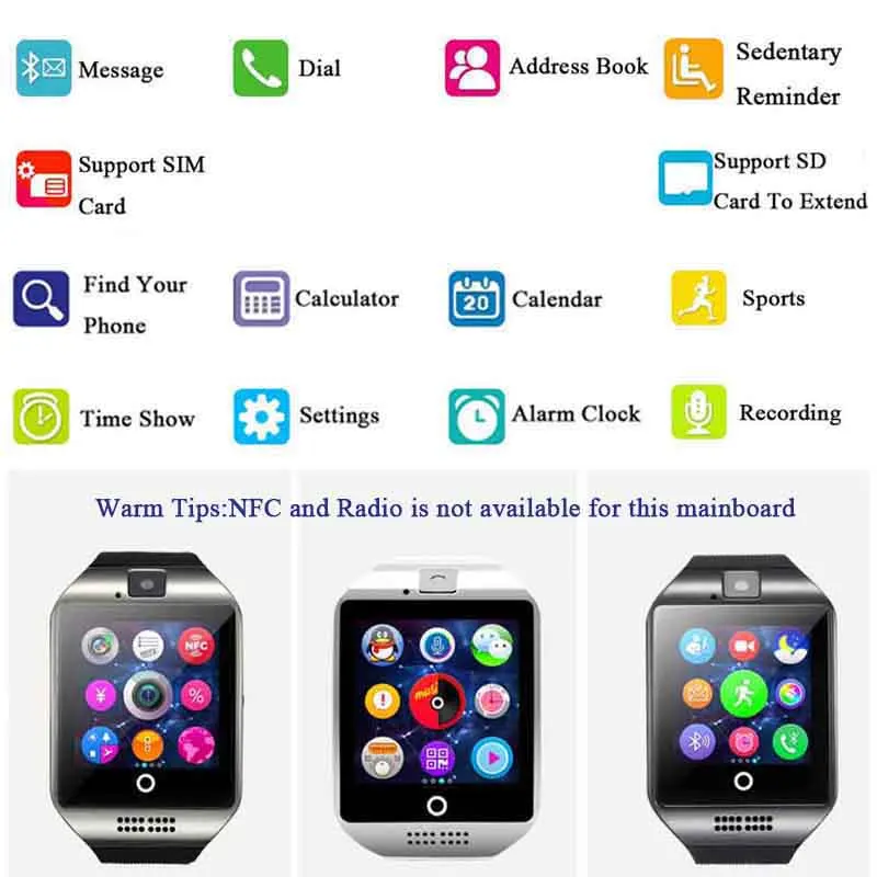 Ahssuf Smart Watch Hombre женщин сим карты вызова Twitter bluetooth музыку Камера часы спортивные