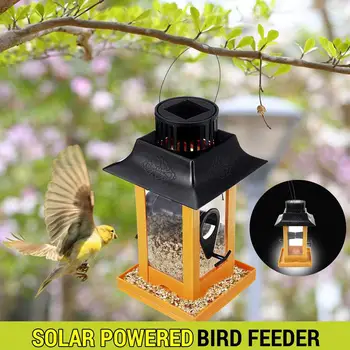 

HiMISS Solar Light Bird Feeder Bird Feeding Station Large Capacity Bird Food Container Bird Feeders Household Outdoor Decoration