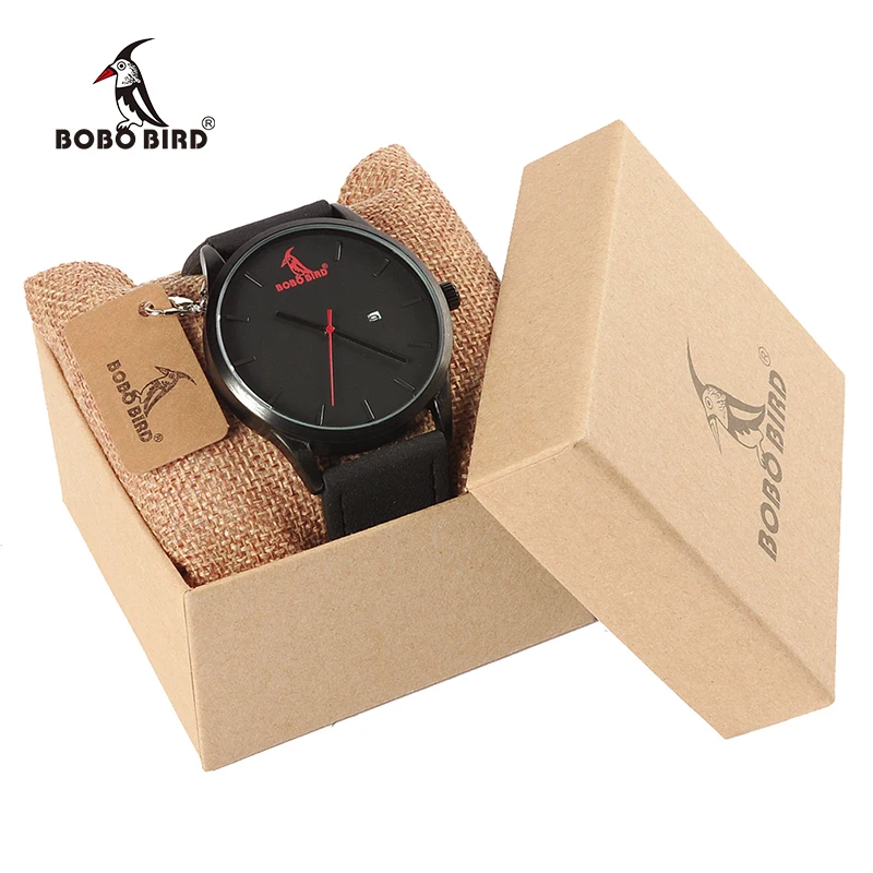 BOBO BIRD G15 Men Fashion Luxury Brand Quartz Watches Business Military Men Watches Leather relogio masculino