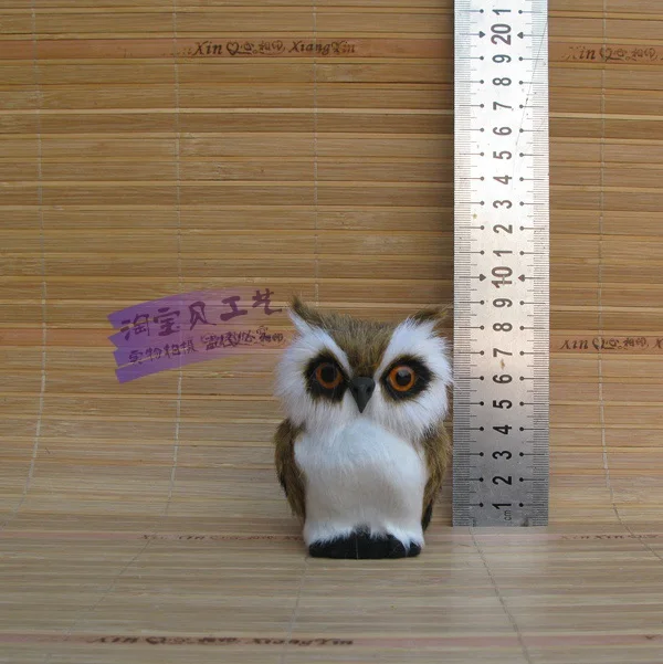 Средний Маленький моделирование сова игрушка полиэтилена и Мех Мини сова модель подарок около 8x6x10 см 2141