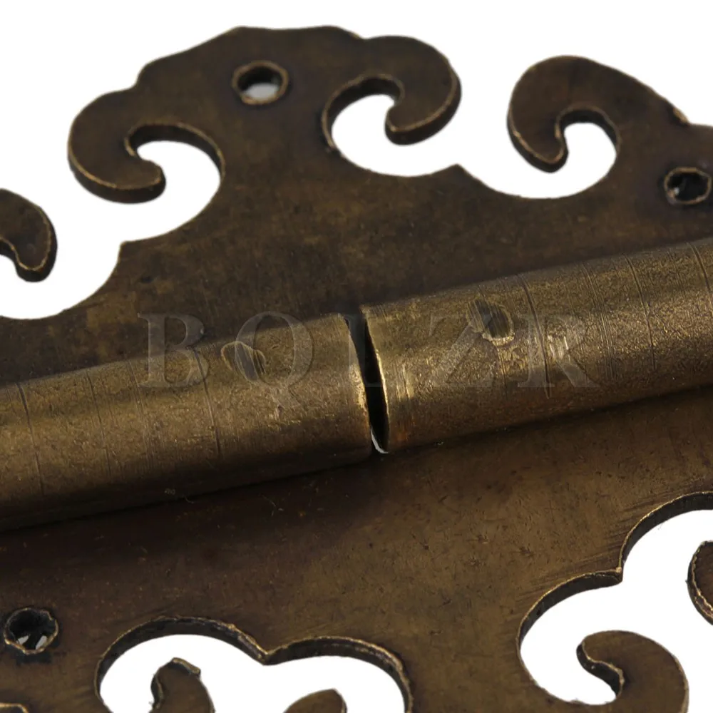BQLZR 2pcs 40 x 40mm Antique Auspicious Clouds Decorative Bronze Surface Hinges