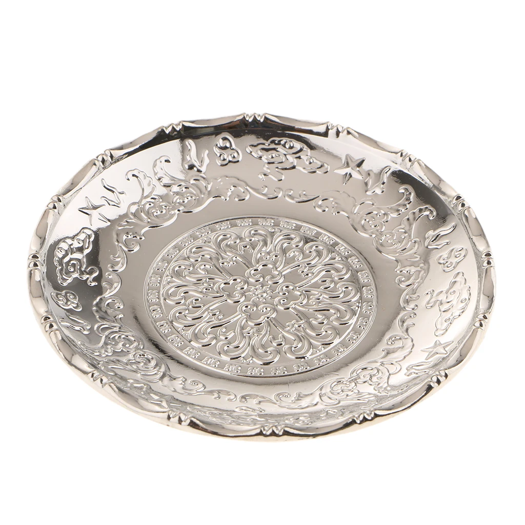 Round~Alloy Teacup Coaster Coffee Cup Mat For Kung Fu Tea Fittings Silver