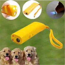 Cão de estimação repeller anti casca dispositivo de treinamento do cão 3 em 1 led ultra-sônico cão parar barking trainer sem bateria(China)