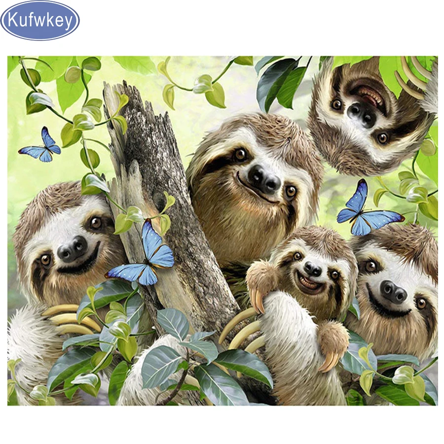 Алмазная живопись Kufwkey наборы для вышивки крестиком животное мозаика из енота