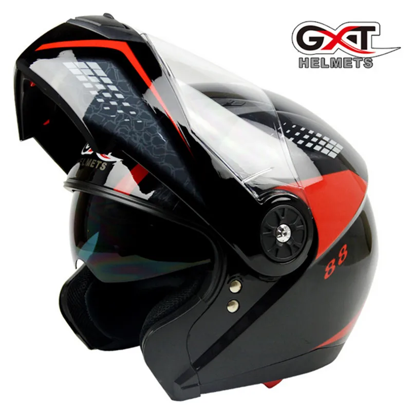 GXT DOT sticker откидной модульный шлем с двумя линзами для гонок Motocicleta Casco Мужские