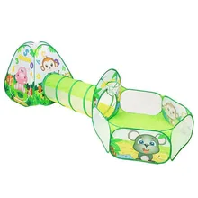 Портативный бассейн-трубка-вигвам ребенок 3 в 1 большой всплывающий тент складной детский игровой домик ползающий туннель Океанский для игр с мячом палатка