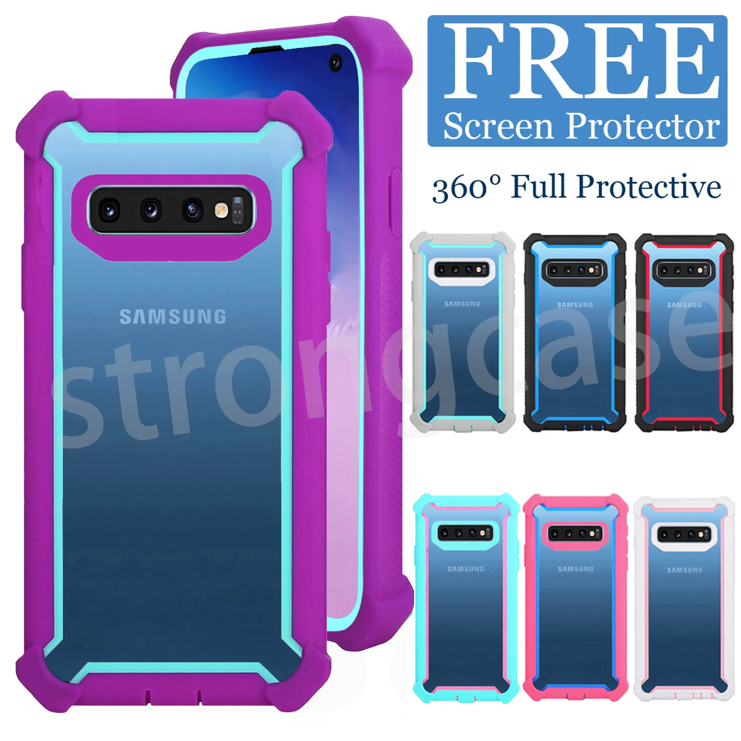 

Heavy Duty Protection Case For Samsung Galaxy S10 S10 Plus S10e Lite S8 S9 Plus Note 9 Colorful Full Protective Free Screen Film