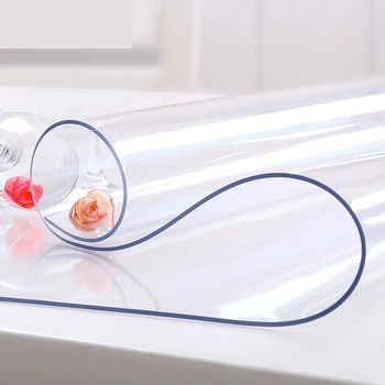 

Waterproof PVC Tablecloth Table cloth Transparent Table Cover Mat Kitchen Pattern Oil cloth Glass Soft Cloth Tablecloth 6 Sizes