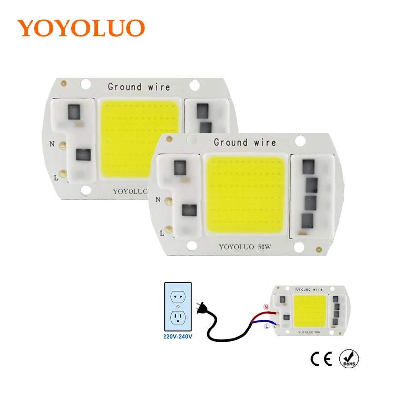 

LED COB Lamp Chip 3W 20W 30W 50W 220V Input Smart IC Driver Fit For DIY LED Floodlight Spotlight led bulb Cold White Warm White