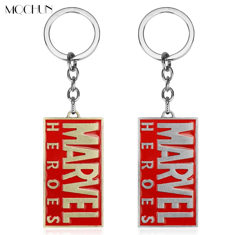 

MQCHUN Marvel Hero Logo Keychain Avengers Iron Man Thor Keychain Metal Dog Tag Pendant Keyring Chaveiro llaveros Christmas Gift