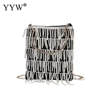 

Women Crossbody Bag Evening Clutch Bag Beaded Tassel Clutch Female Wedding Purse Party Banquet Tote Handbag Bolsa Feminina