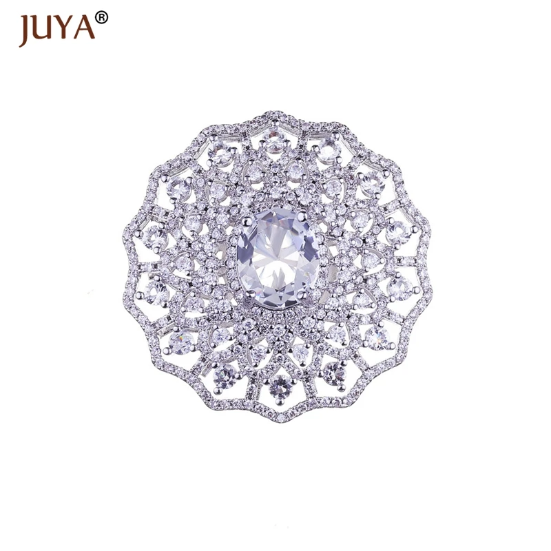 

Luxury AAA Cubic Zirconia Stone Crystal Charm Big Pendant Making Long Pearl Necklace Jewelry Accessories Components Gold Silver