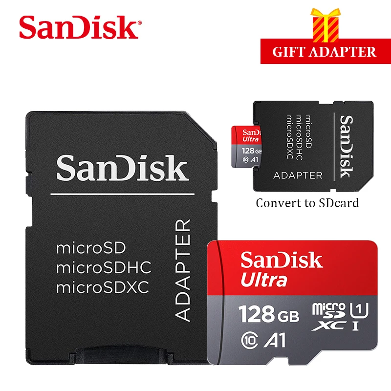 Sandisk ультра micro sd 128 ГБ Class10 16 Гб оперативной памяти, 32 Гб встроенной памяти, 64 ГБ SDHC карты памяти SDXC карты 100 МБ/с. TF карты памяти micro sd кард-ридер адаптер