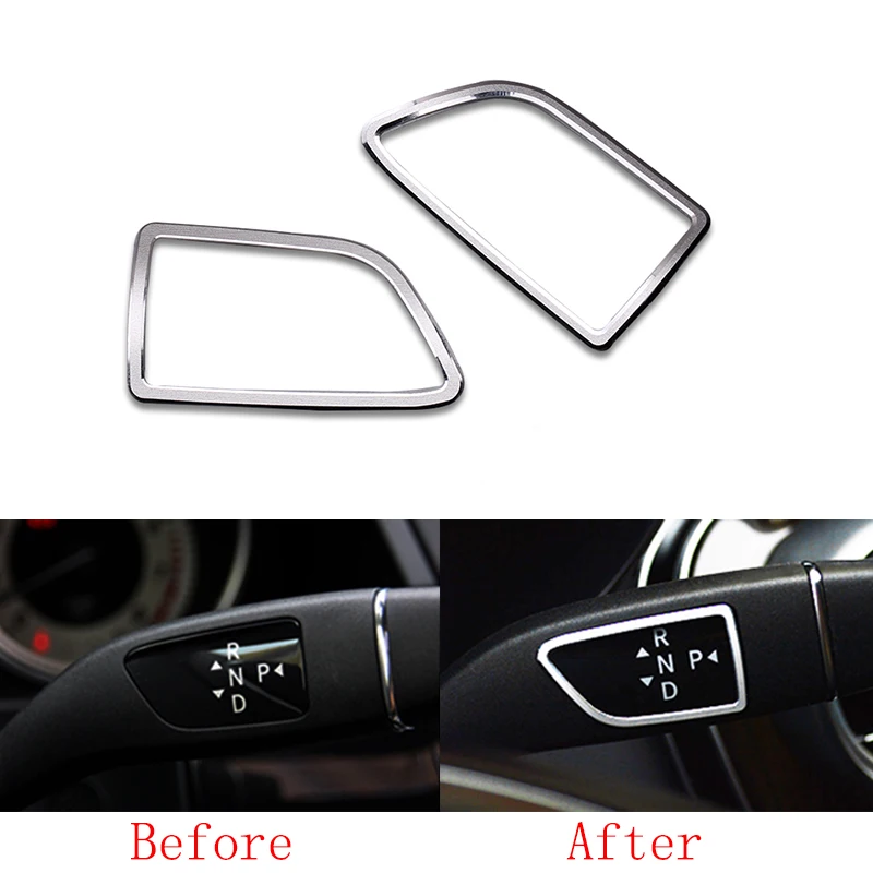 

2x Scrub Aluminum Alloy Shift Rod+Wiper Frame Cover Trim For Mercedes Benz GLC Class 16-17 & C Class 15-17 & E Class 2017