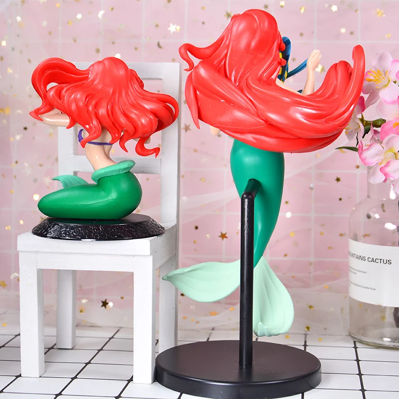 10cm/20cm Q Posket Mermaid Figure Toy Princess Ariel Little Mermaid PVC Action Figure Model Toy Dolls Gifts Cake Topper