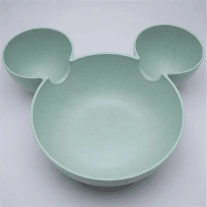 Мультяшная мышка тарелка «Микки Маус» посуда Ланч-бокс Малыш Дети младенец ребенок миска для кормления риса пластиковая тарелка для закусок посуда - Цвет: green