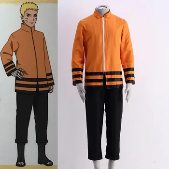 

Man Cosplay Clothing Anime Naruto Cosplay The Last Shippuden Uzumaki Naruto Costume Orange Coat Three-Quarter Pant Suit For Man