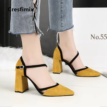 

Cresfimix tacones altos women cute spring summer high heel shoes lady fashion comfortable shoes blakc sexy high heels a2563