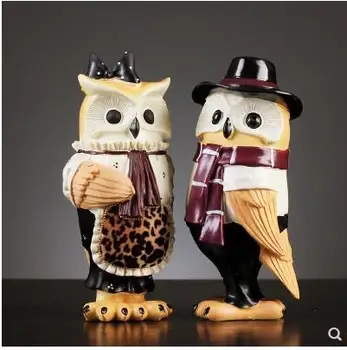 

American style, creative owl sculpture small ornaments, home crafts, birthday presents