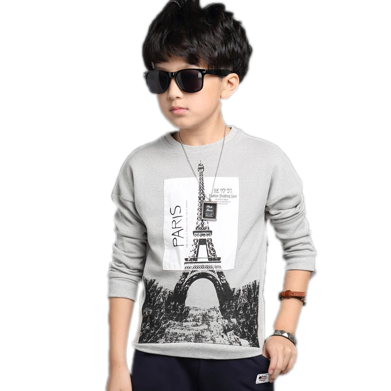 

polo shirts long sleeve 2017 new fashion spring polo shirt kids Eiffel Tower printed toddler boy clothes boys cotton shirts